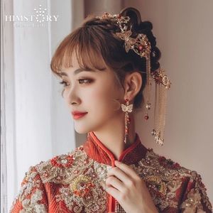7-Piece Chinese Wedding Bridal Hairpiece
